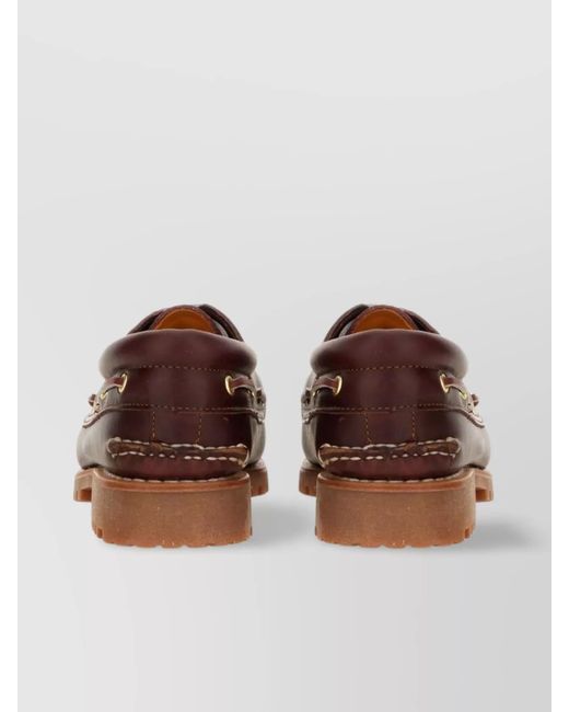 Timberland Brown Leather Boat Moccasins for men