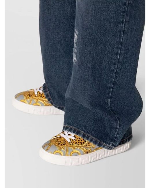 Versace Metallic Printed Low-Top Sneakers