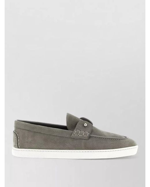 Christian Louboutin Gray Chambeliboat Loafers Round Toe Contrast Sole for men