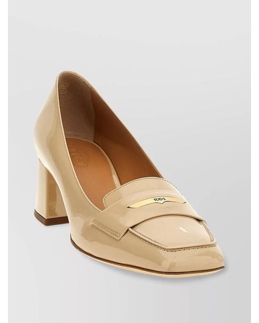Tod's Natural Patent Leather Pumps