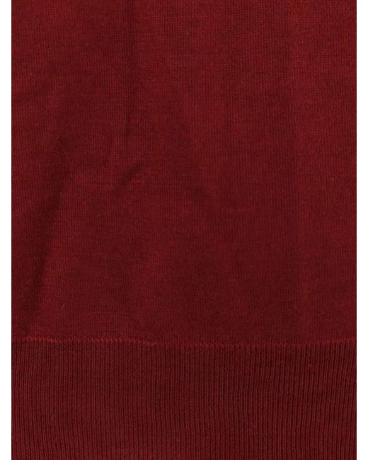 Brunello Cucinelli Red Cashmere And Silk Crew-Neck Sweater for men