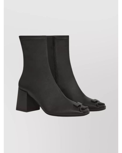 Courreges Black Leather Ankle Boots