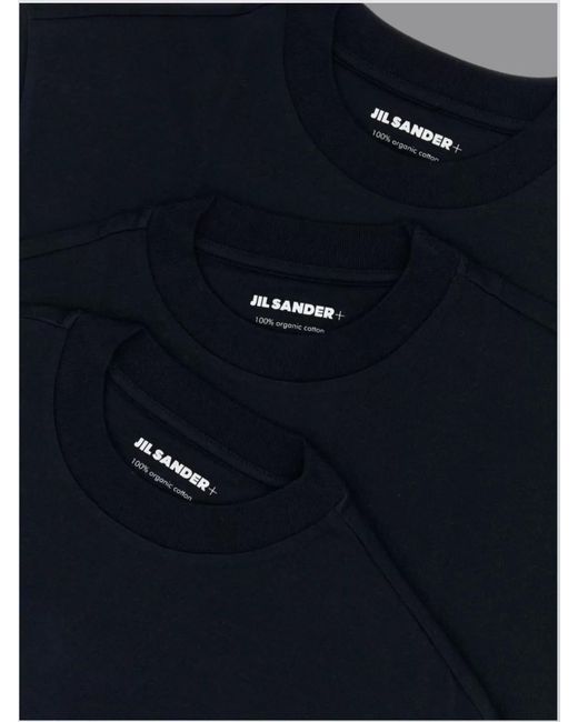 Jil Sander Black Cotton Ribbed Crew-Neck T-Shirt Set for men