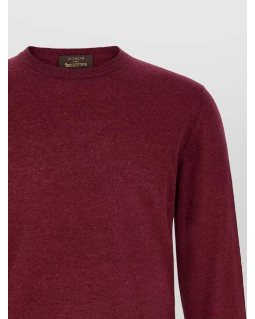 Zanone Red Giro Cashmere Crew Neck Long Sleeve Sweater for men