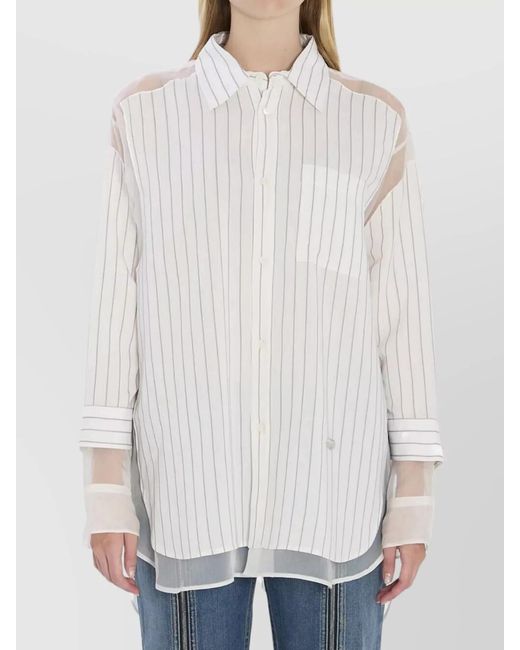 Jean Paul Gaultier White Pinstripe Shirt