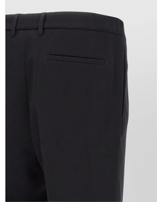 Jil Sander Blue Wool Cropped Tapered Trousers for men
