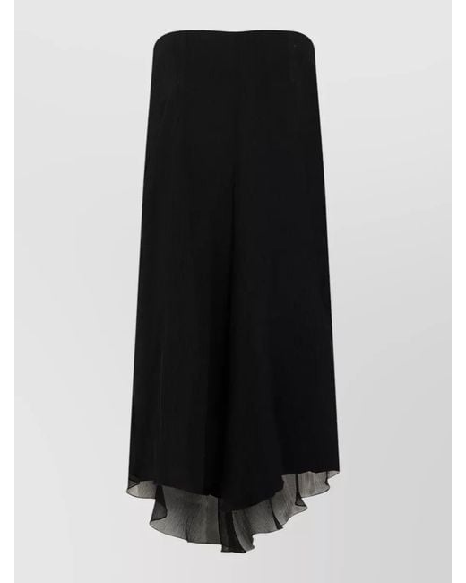 Victoria Beckham Black High Waist Wide Leg Midi Skirt