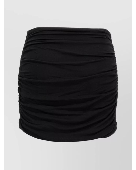 Tory Burch Black Ruched High-Rise Stretch-Jersey Mini Skirt