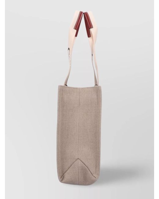 Chloé Natural Woody Linen Tote Bag