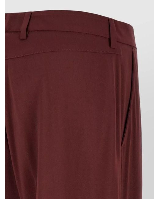 Alberto Biani Purple Wide Leg Pants Belt Loops Side Pockets
