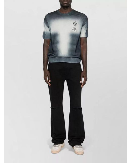 Vivienne Westwood Blue Wool Cashmere Graphic Print Short-Sleeve T-Shirt for men