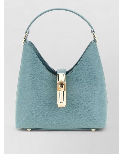 Furla Blue Iride Mini Shoulder Bag Top Handle