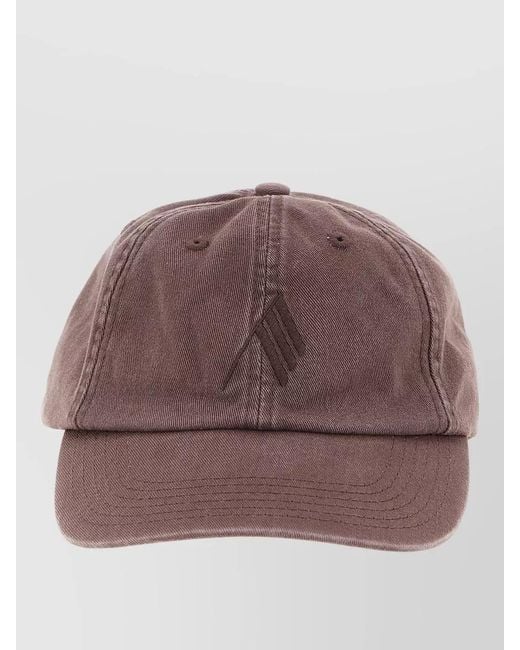The Attico Brown Canvas Baseball Cap Curved Brim Eyelets