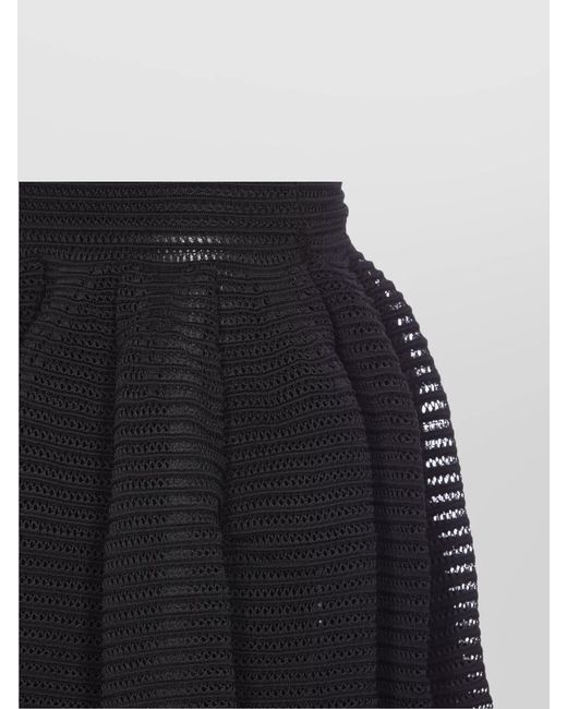 Alaïa Black Full Skirt With Pleated High Waist