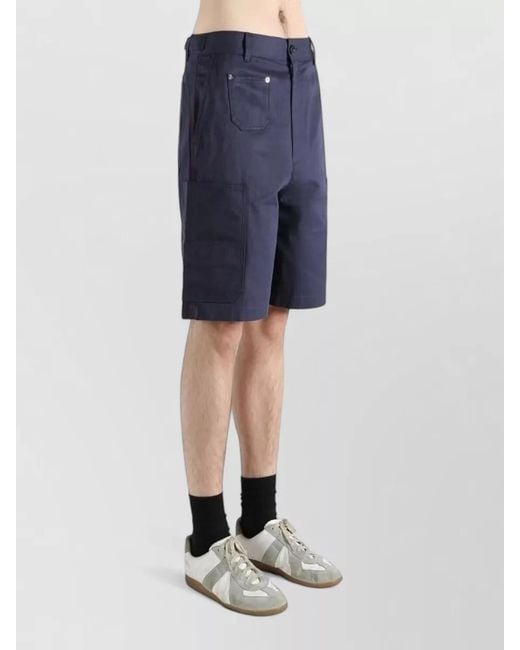 Givenchy Blue Tailored Shorts Belt Loops Multiple Pockets for men