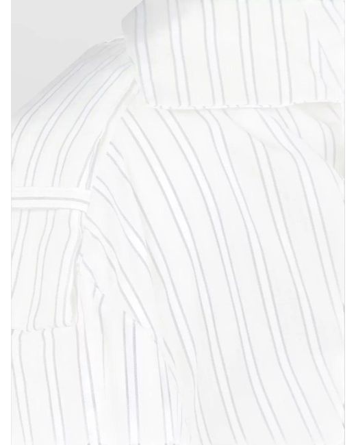 IRO White Lazul Striped Wrap Dress Long Sleeves