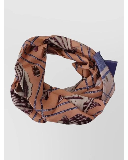 Dolce & Gabbana Pink Linen Wrap Shawl Scarf Seashell Motif for men