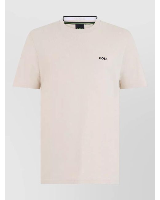 Boss Natural Short Sleeve Cotton T Shirt Regular Fit for men