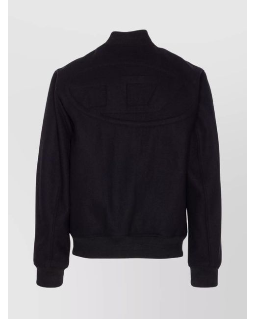 DIESEL Blue Wool Blend Bomber Jacket for men