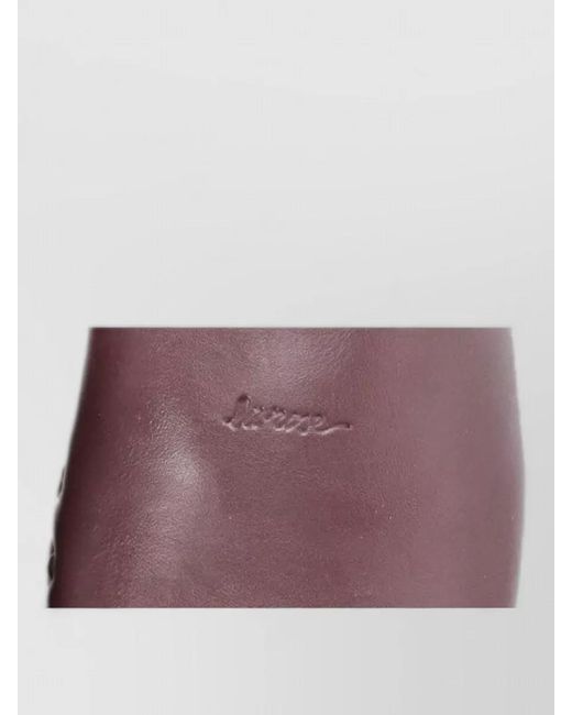 LA ROSE Purple Leather Flat Sandals Open Toe Design