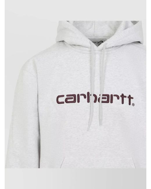 Carhartt Blue Cotton Hoodie Relaxed Fit Hood Kangaroo Pocket for men