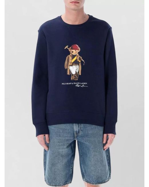 Polo Ralph Lauren Blue Fleece Crewneck Sweatshirt for men