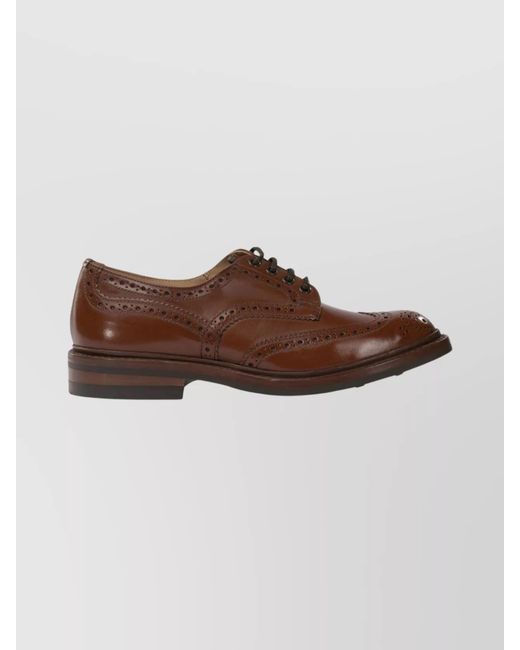 Tricker's Brown Leather Derby Shoes for men