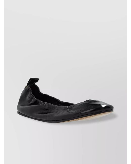Isabel Marant Black Leather Ballerina Shoes