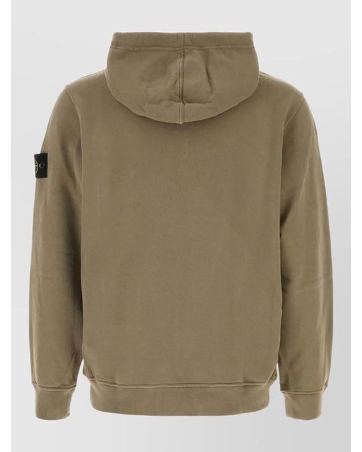 Stone Island Green Cotton Hooded Jacket for men