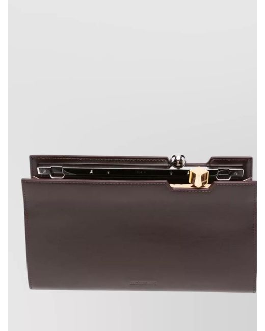 Jacquemus Brown Rectangular Clutch Bag Detachable Strap Handle