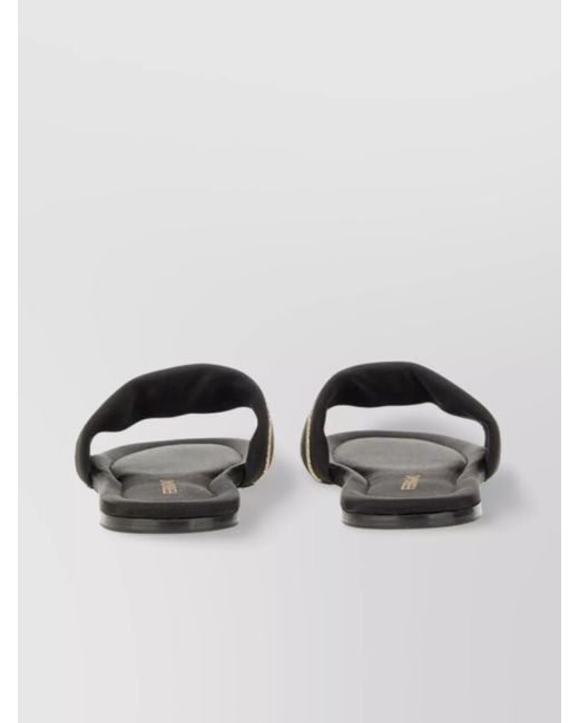 Ferragamo Black Logo Slide Sandals