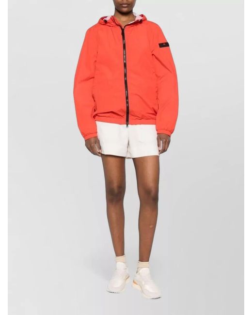 Peuterey Red Nigle Hooded Jacket Elastic Cuffs Pockets