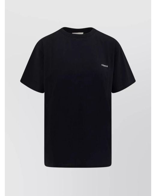 Coperni Black Boxy Knit Cotton T-Shirt Short Sleeves for men
