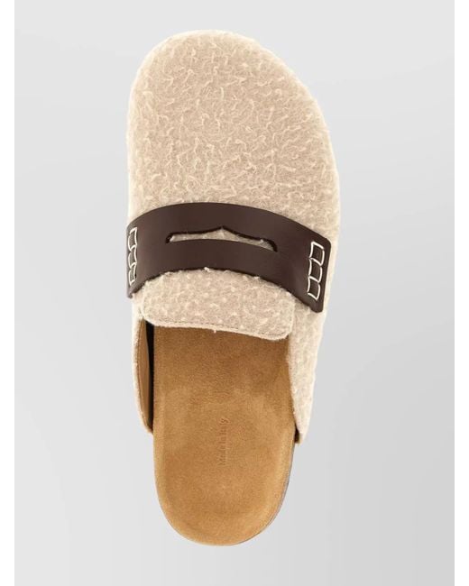 J.W. Anderson White Faux Fur Strap Mules