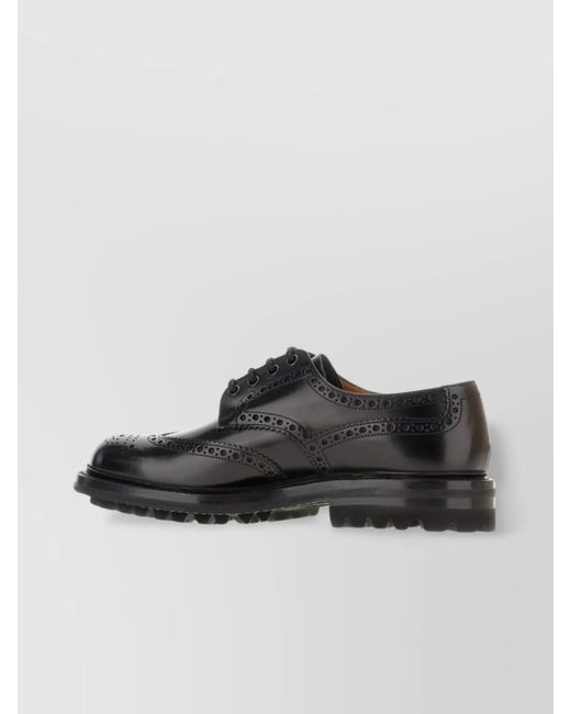 Church's Black Leather Brogue Derby Shoes for men