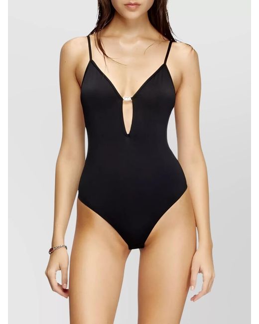 DIESEL Black V-Neck Cutout Bodysuit