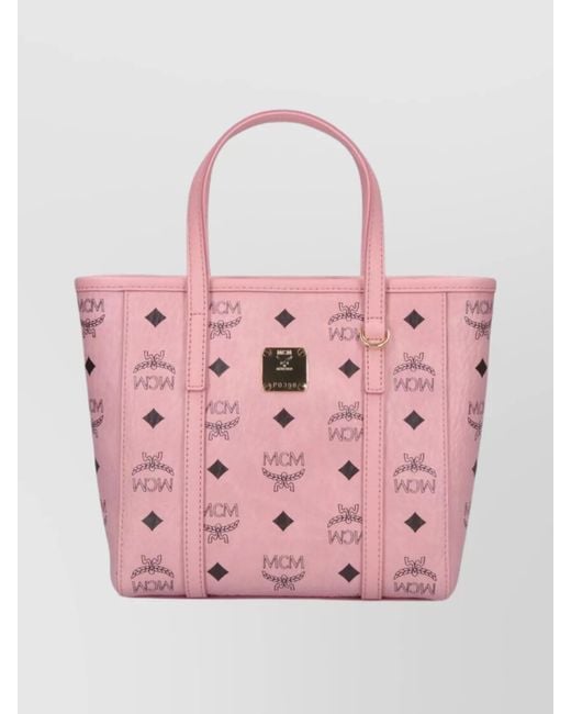MCM Pink Toni Mini Leather Tote Bag