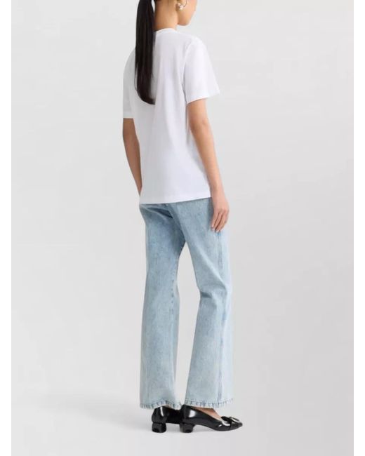 Patou White Logo-Embroidered Cotton Crew-Neck T-Shirt