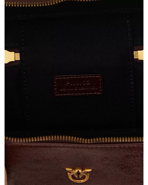 Pinko Brown Mini Calfskin Clutch Bag
