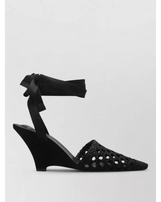 Jacquemus Black Espadrille Pumps H Wedge Heel Embroidery