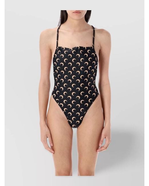 MARINE SERRE Black Moon One Piece Swimsuit