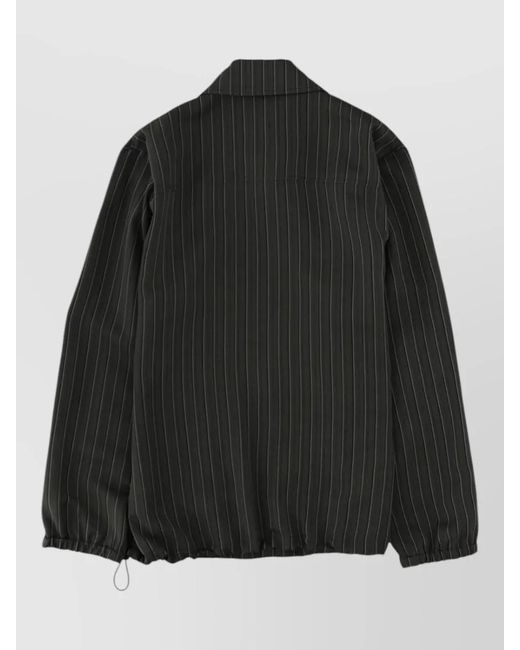 Dries Van Noten Black Striped Jacket Long Sleeves Elasticated Cuffs for men