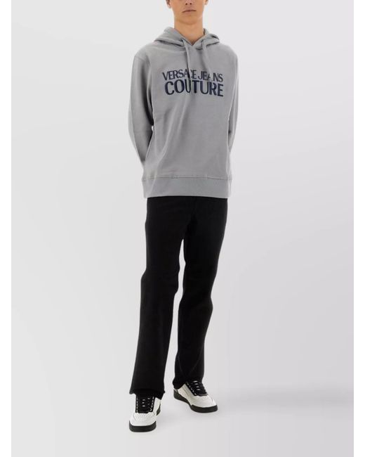 Versace Jeans Couture Gray Cotton Regular-Fit Hoodie for men