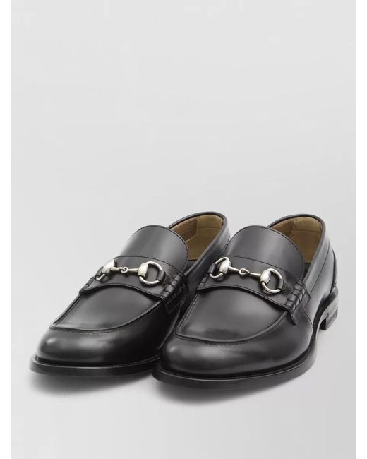 Gucci Black Leather Loafers for men