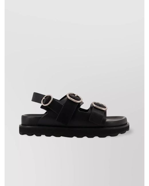 Jil Sander Black Leather Sandals for men