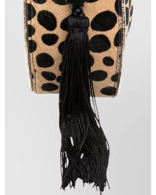 Forte_forte White Leather Leopard-Print Mini Bucket Bag