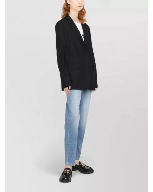 Closed Black Wool Blend Single Breasted Tailored Jacket