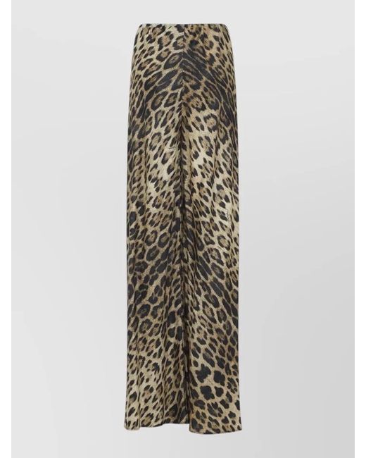 Roberto Cavalli Multicolor Silk Leopard-Print Wide-Leg Trousers