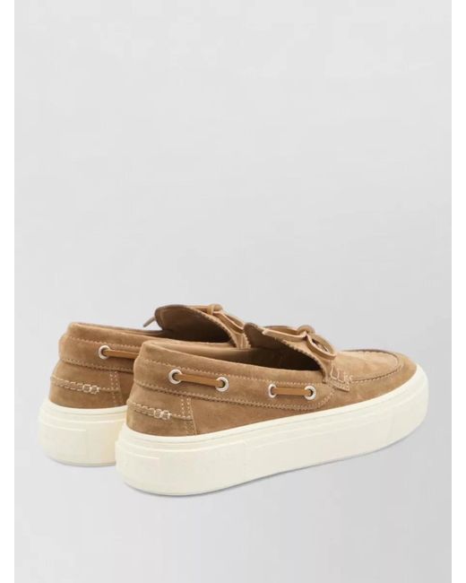 Hogan Natural Crosswind Suede Leather Loafers Boat Style