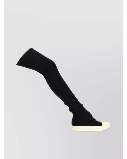 Rick Owens Black Ribbed Over-The-Knee Sole Sneakers